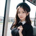 バスに乗る女性 5枚目
