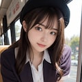 バスに乗る女性 4枚目
