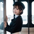 バスに乗る女性 7枚目