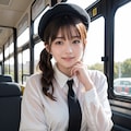 バスに乗る女性 6枚目