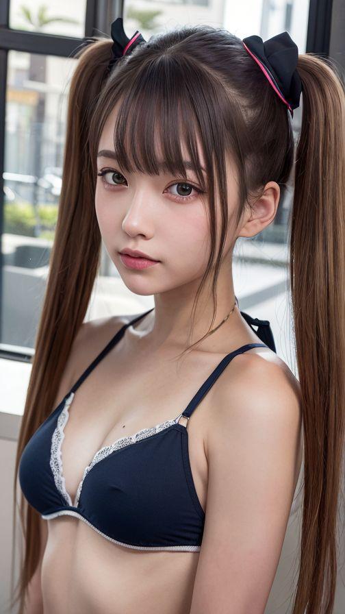 女子高生ツインテール