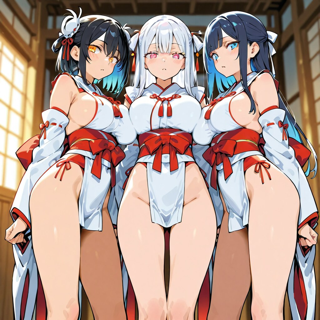 巫女服の少女達