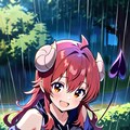 雨の日のシャミ子 2枚目