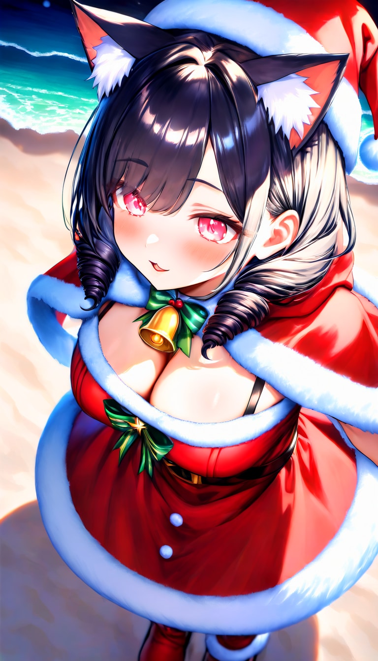 ビーチサンタ磨莉衣 | の人気AIイラスト・グラビア