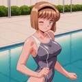 細川美樹×競泳水着 2枚目