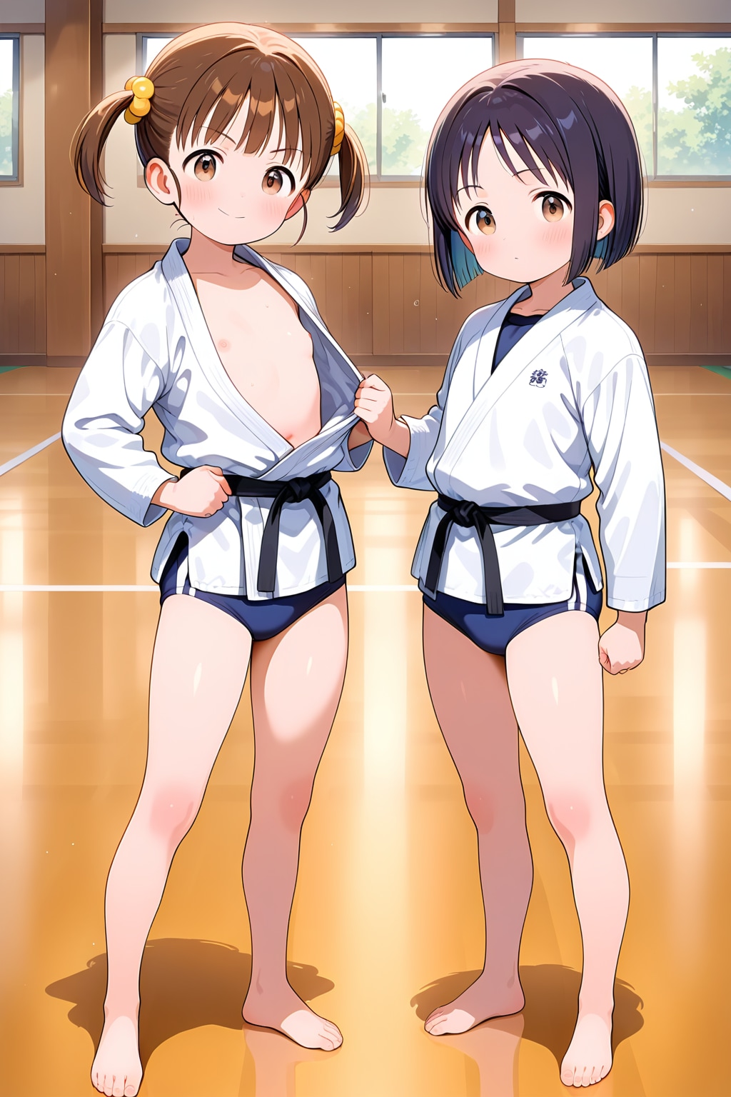 ブルマ×柔道着　Tシャツ着ないロリっ娘