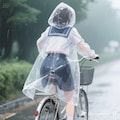 自転車通学するセーラー服カッパ娘 7枚目