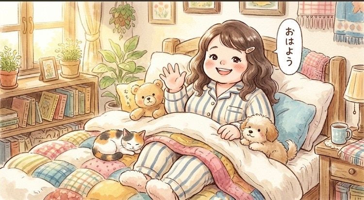 「おはよう」没イラスト