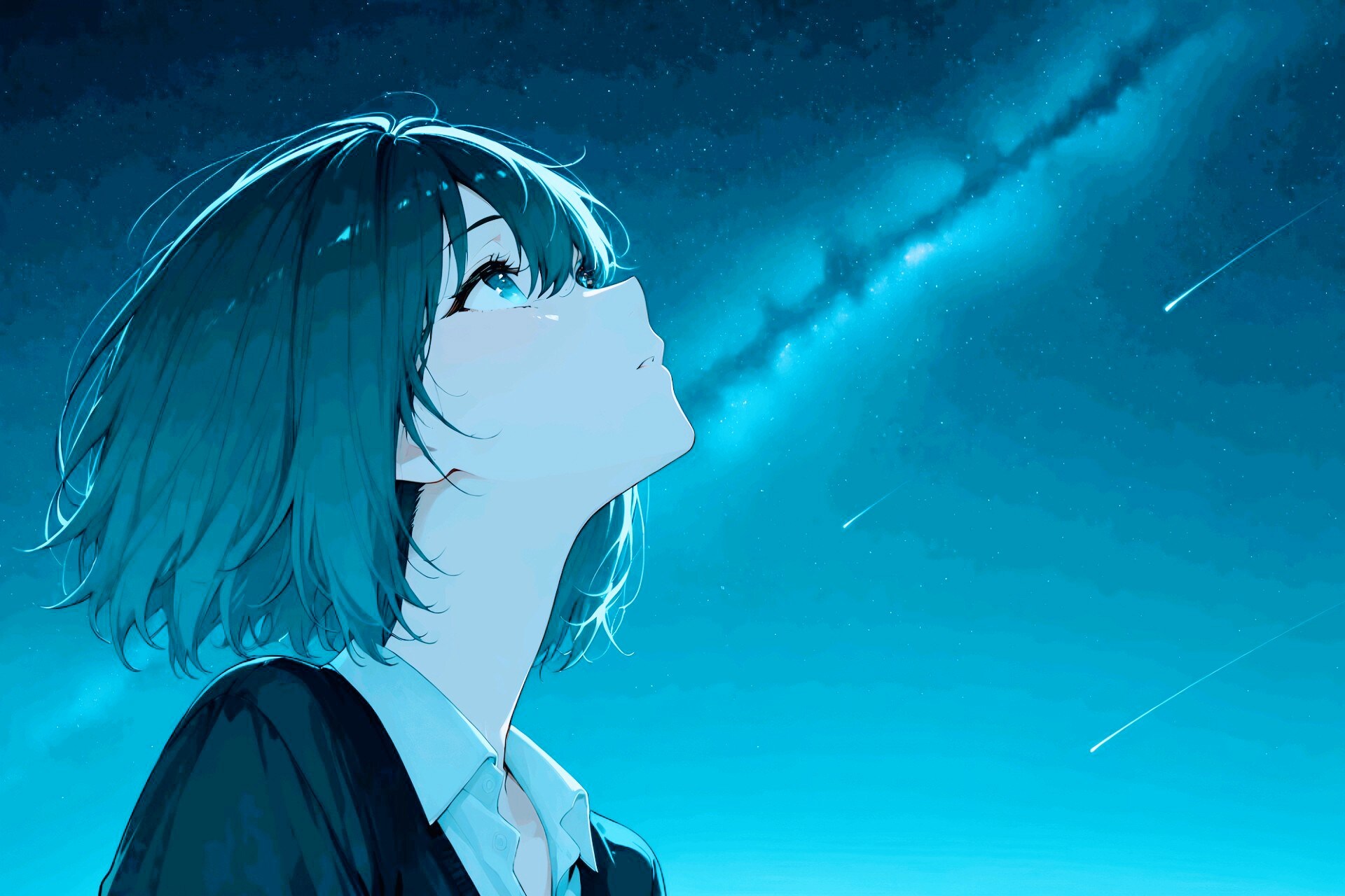 星を見上げる