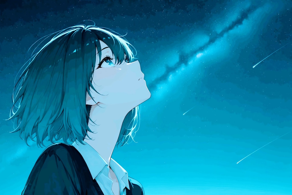 星を見上げる