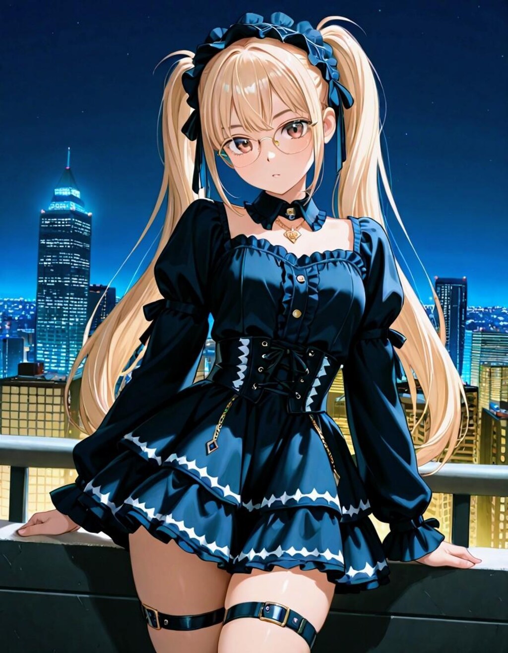 金髪ツインテメガネ、お姉やん