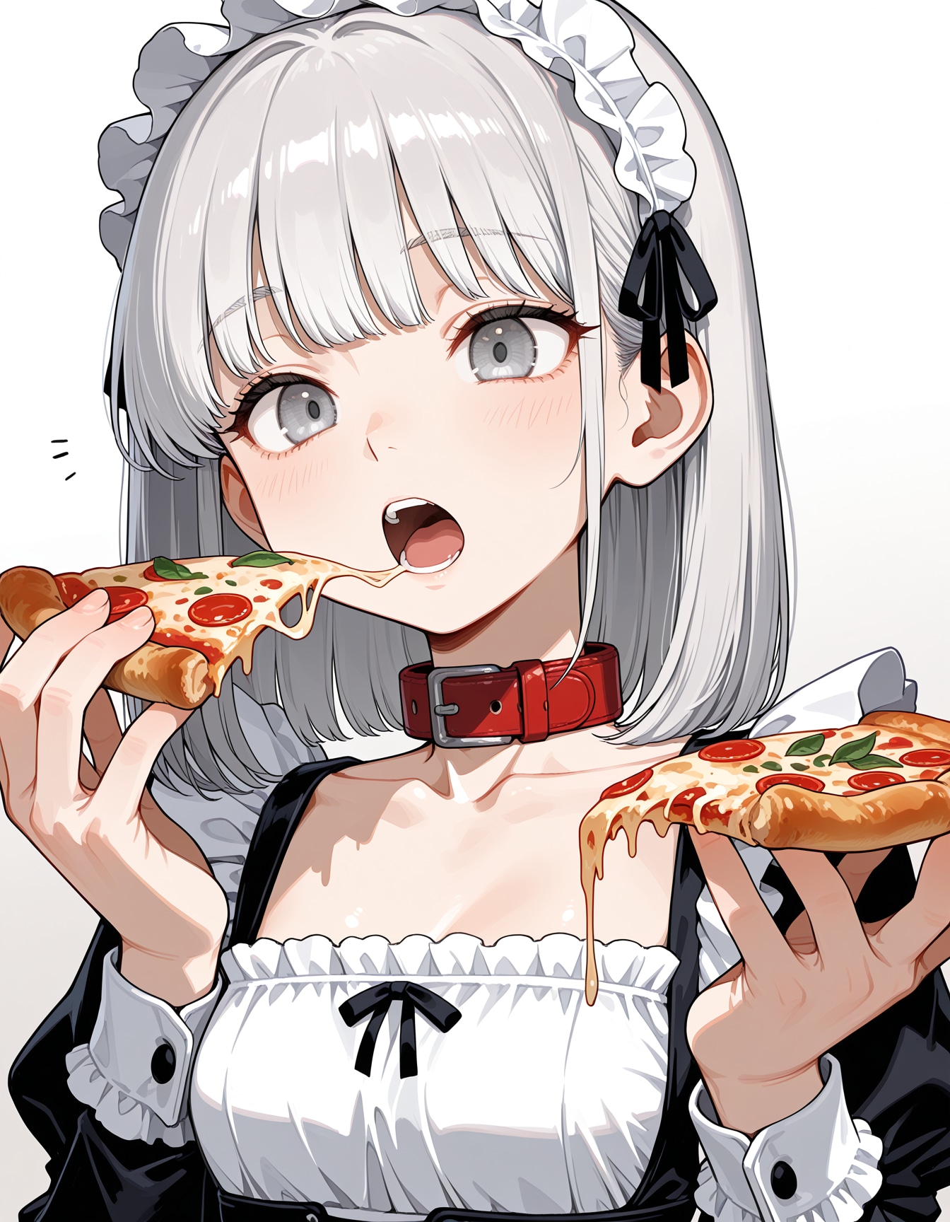 もぐもぐ銀髪メイドちゃん
