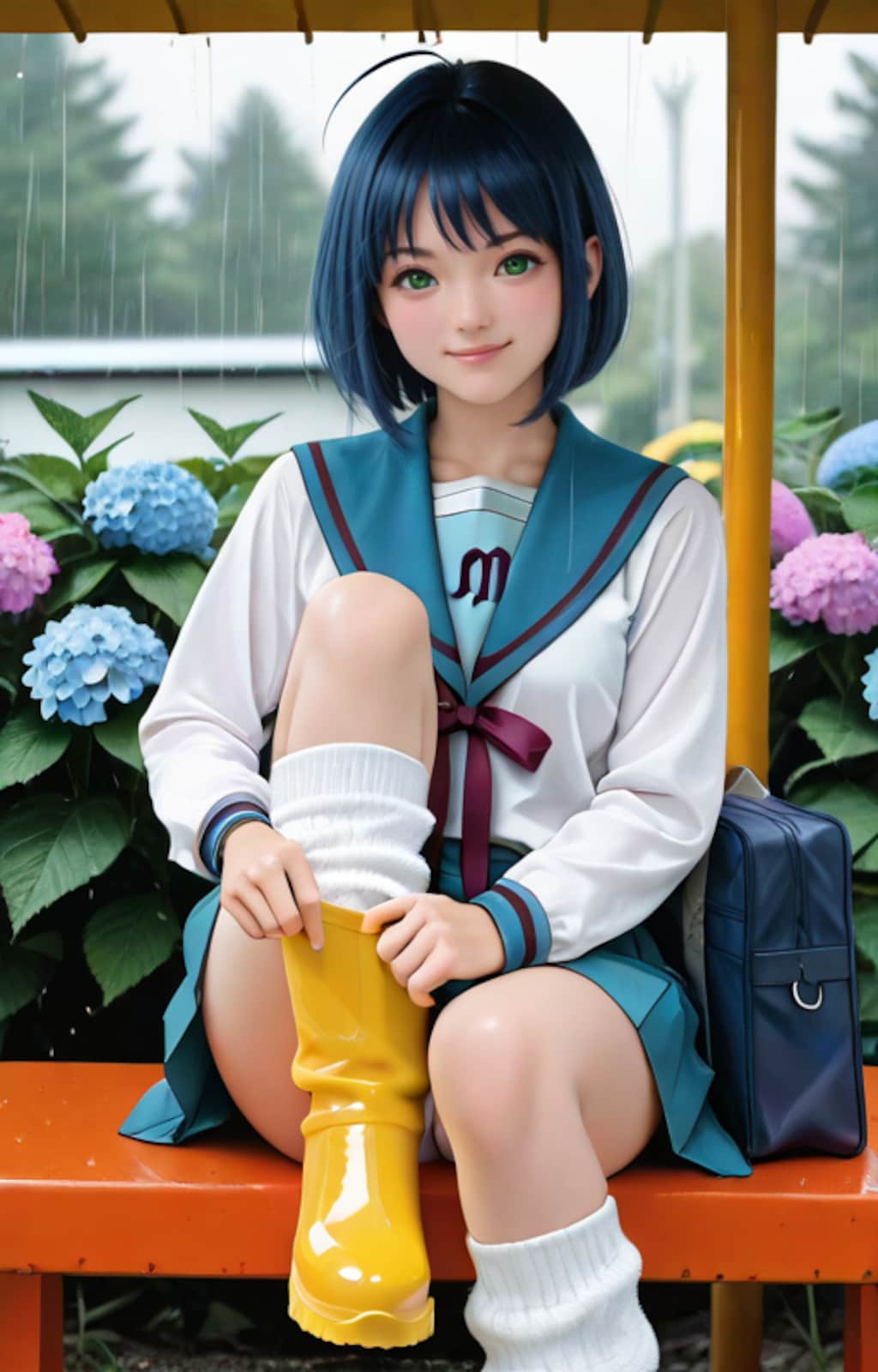 レインブーツとルーズソックス（涼宮ハルヒの北校制服チャレンジ）