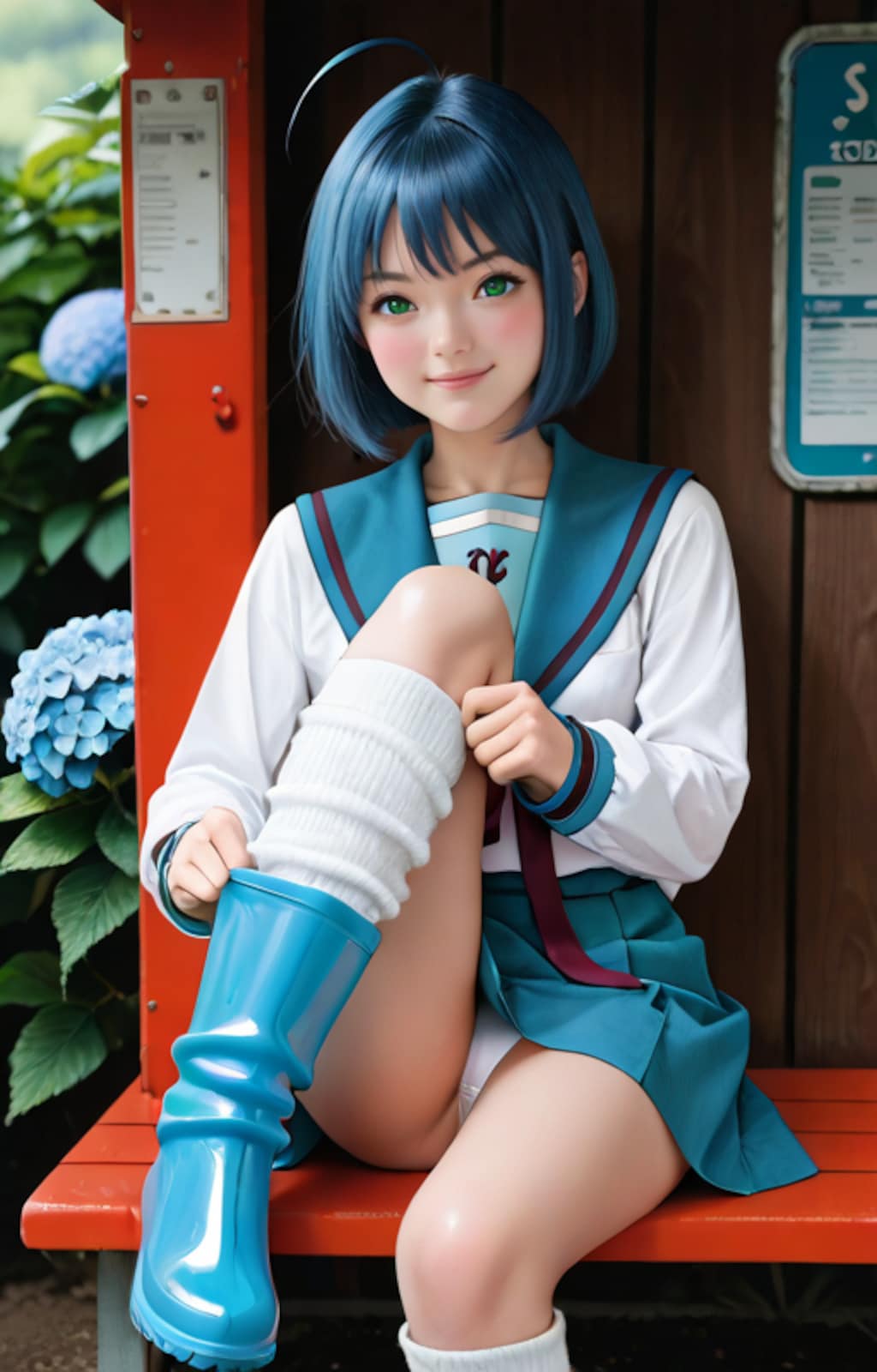 レインブーツとルーズソックス（涼宮ハルヒの北校制服チャレンジ）