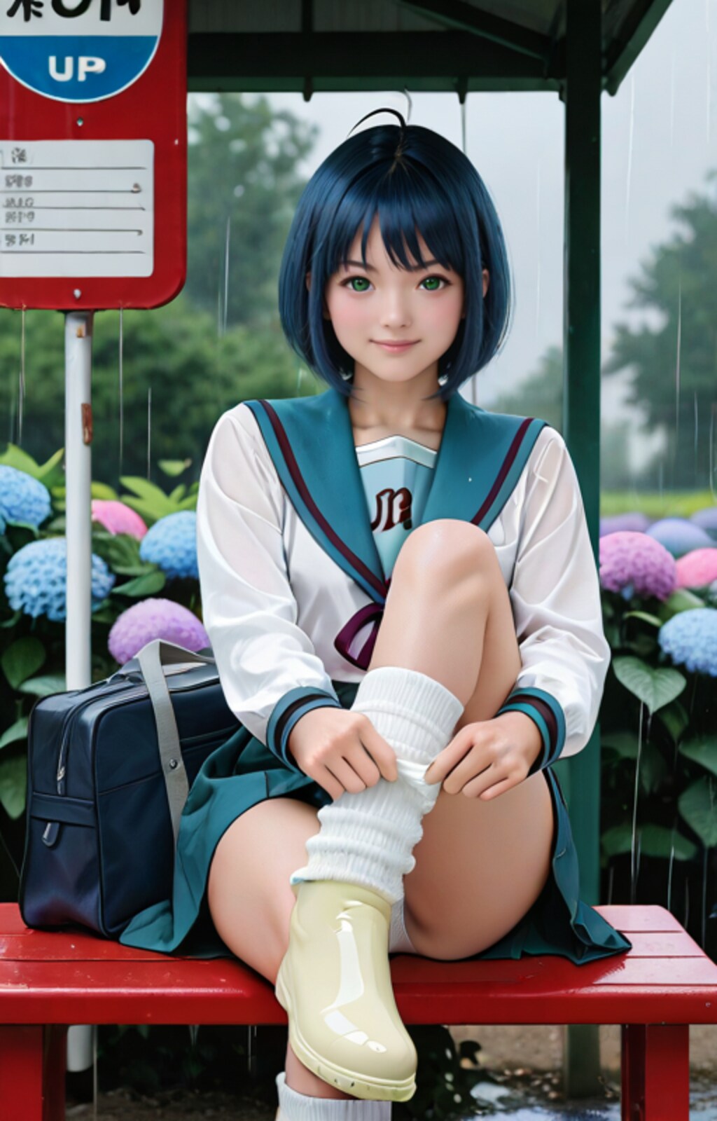 レインブーツとルーズソックス（涼宮ハルヒの北校制服チャレンジ）