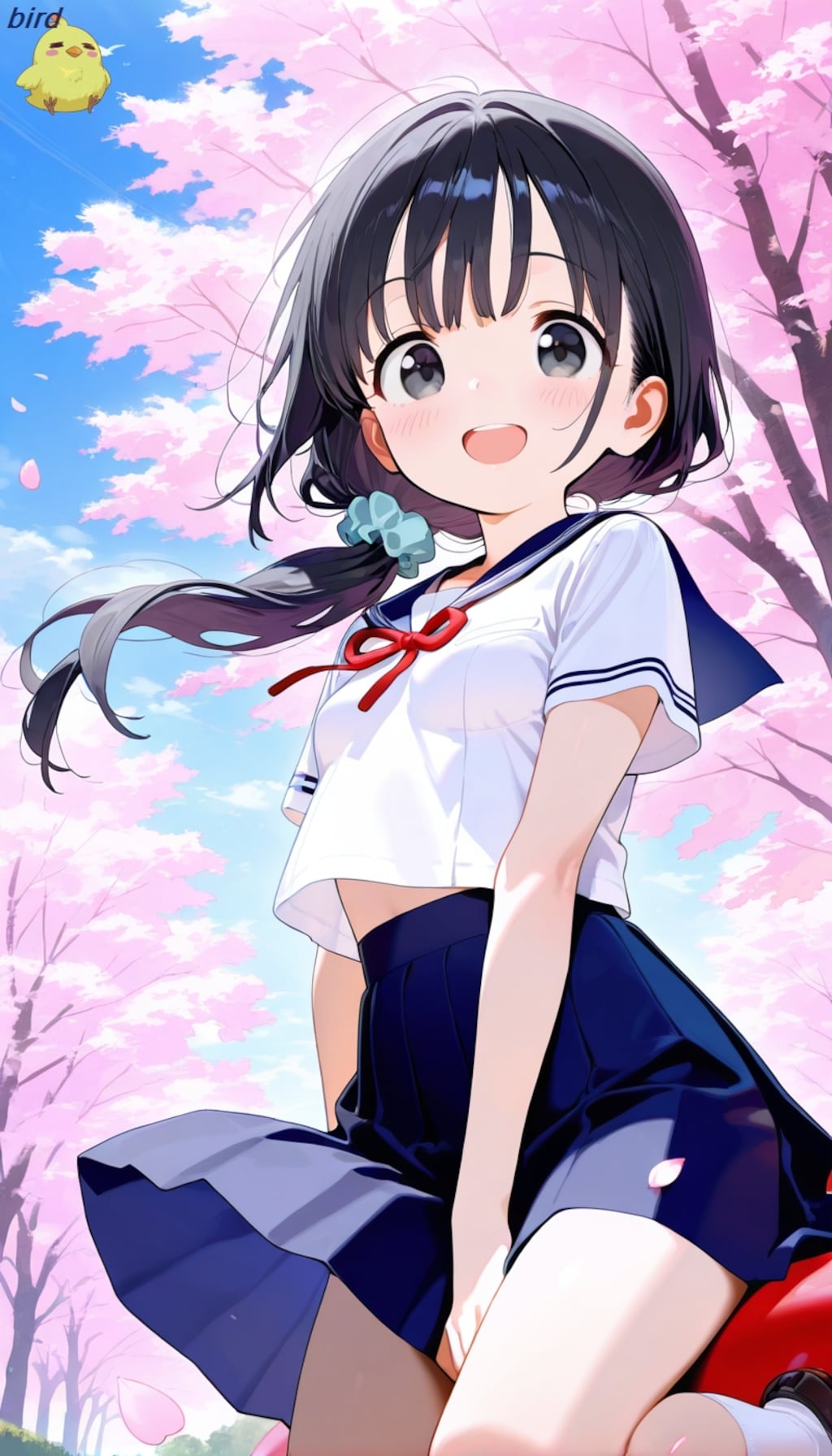 桜の下のあずさちゃん