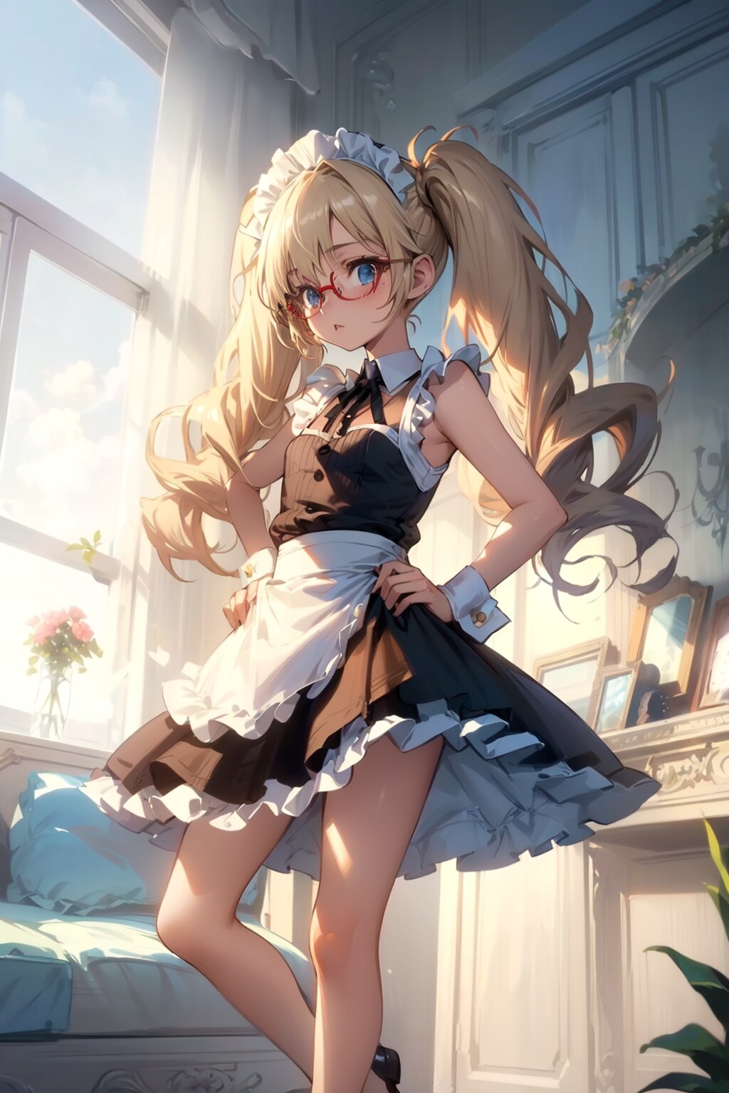 眼鏡メイドのいる街 | の人気AIイラスト・グラビア
