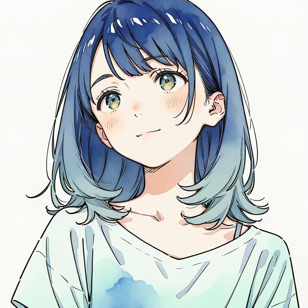 はにかんで上目遣いで見上げるお姉さん