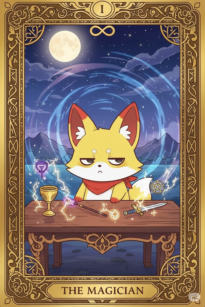 【やれやれタロット】 魔術師 (THE MAGICIAN)