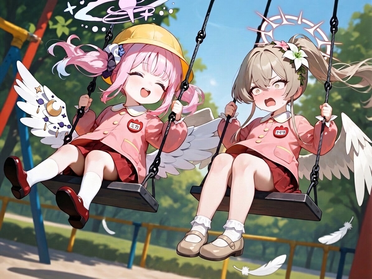 (翼あり)ブランコなロリミカとロリナギ