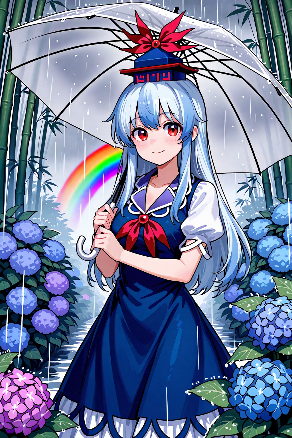梅雨の中でも清々しい女教師
