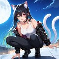 月夜の黒猫 2枚目