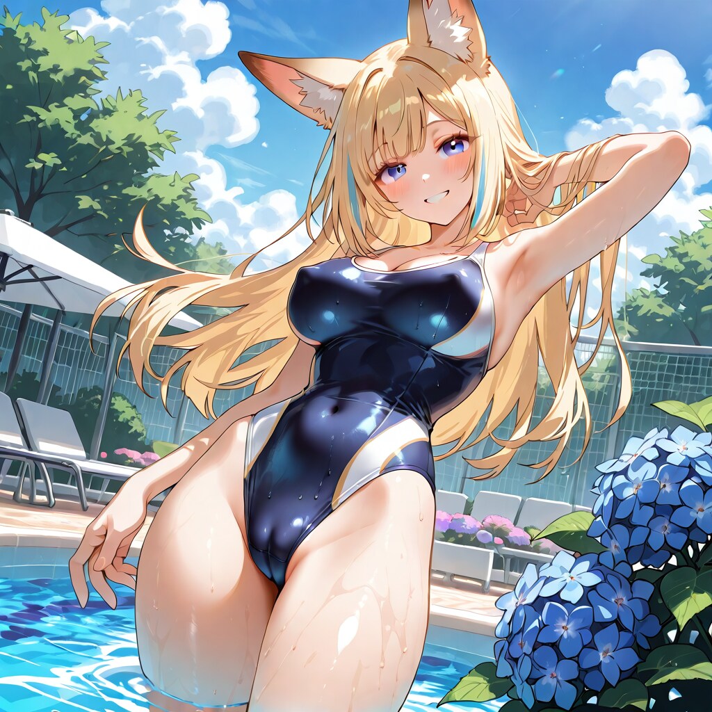 狐耳さんと競泳水着！
