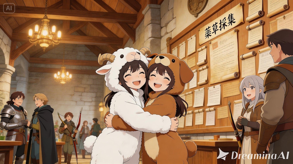 【All0409b】冒険者ギルドにクエスト「薬草採取」で良いのがあったので受注（モデル: Seedream 5.0Lite）