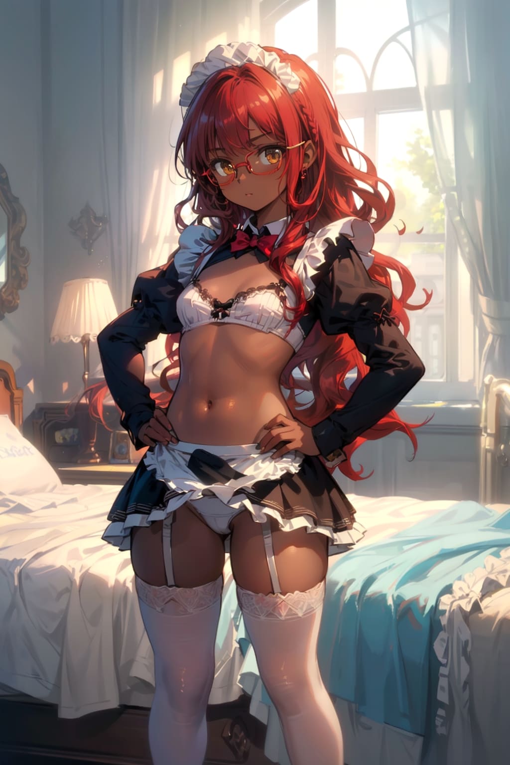 下着メイドの眼鏡っ娘