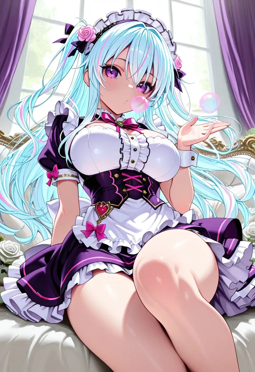 口からシャボン玉.。o○スーパーメイド