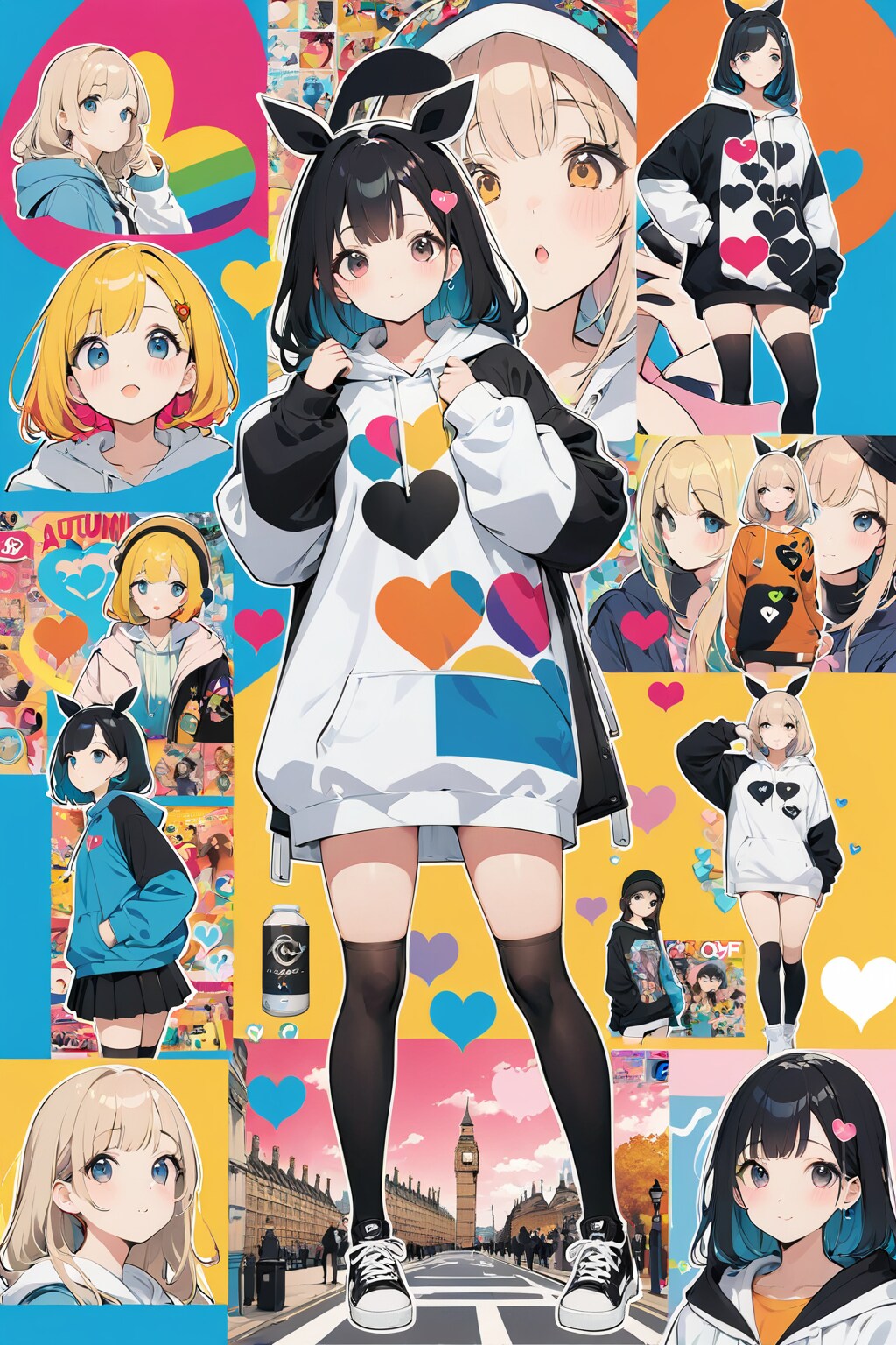 ニーハイコラージュ | の人気AIイラスト・グラビア