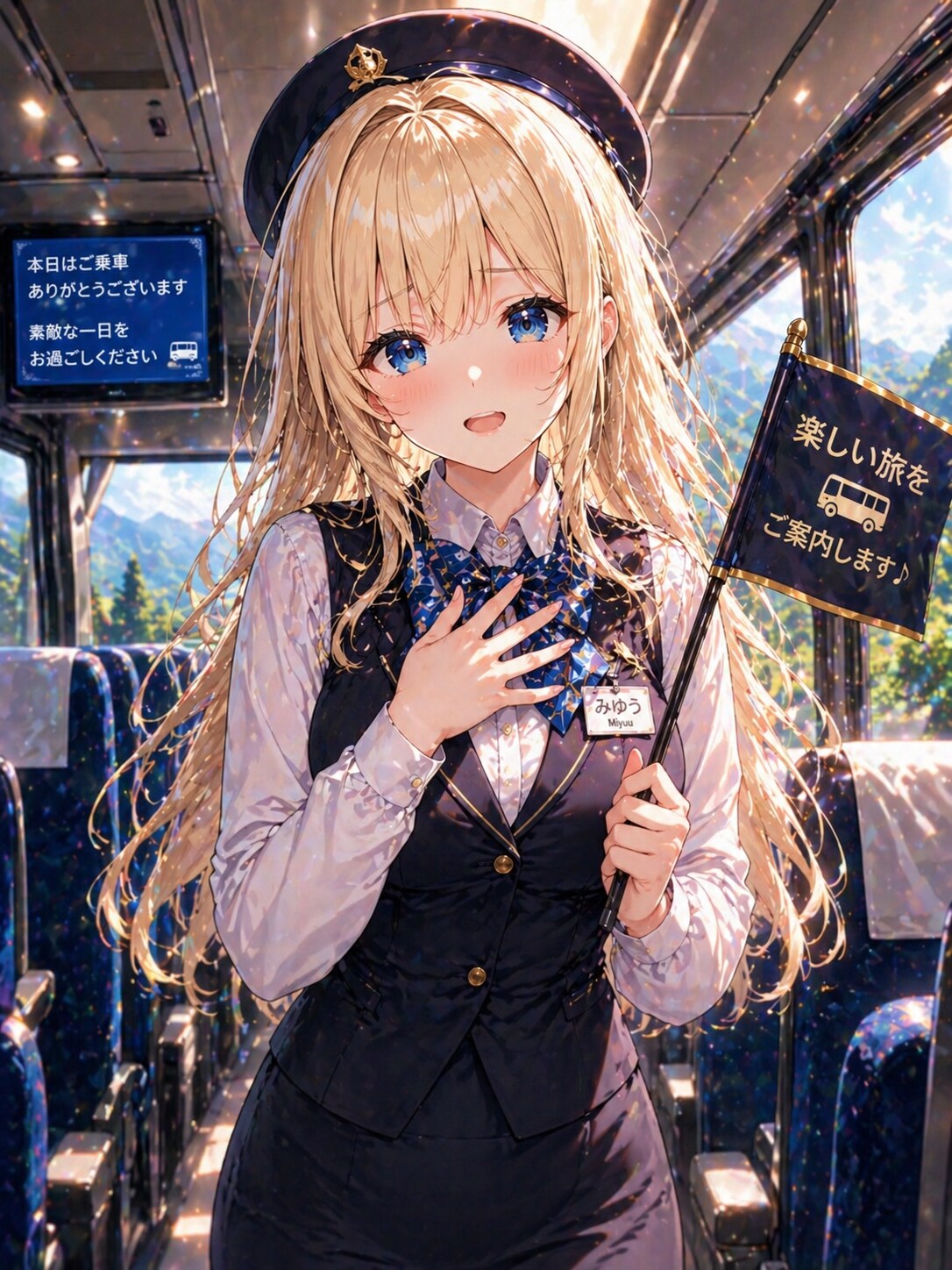 バスガイド企画投稿「新人バスガイドさん」 | の人気AIイラスト・グラビア