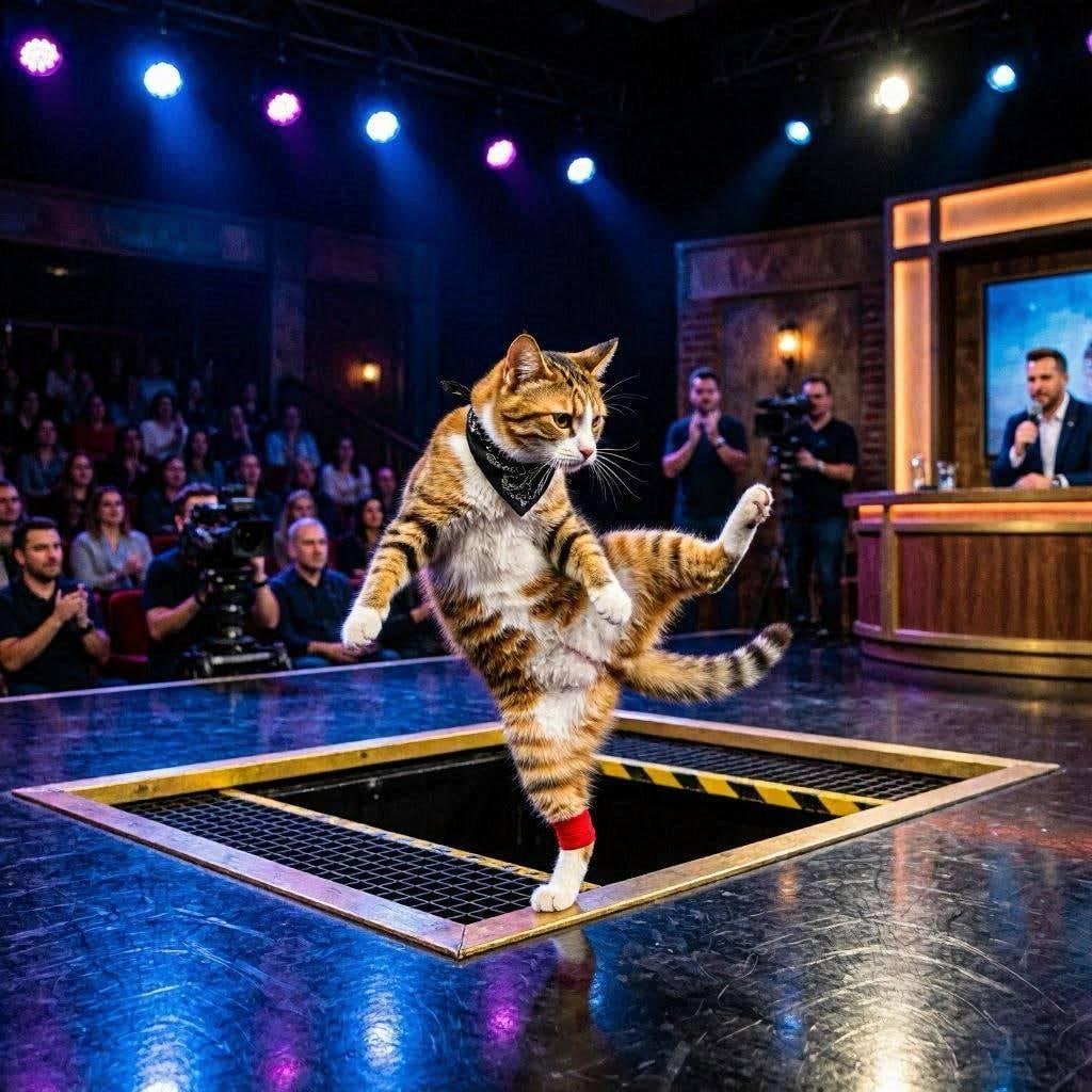 落とされる猫
