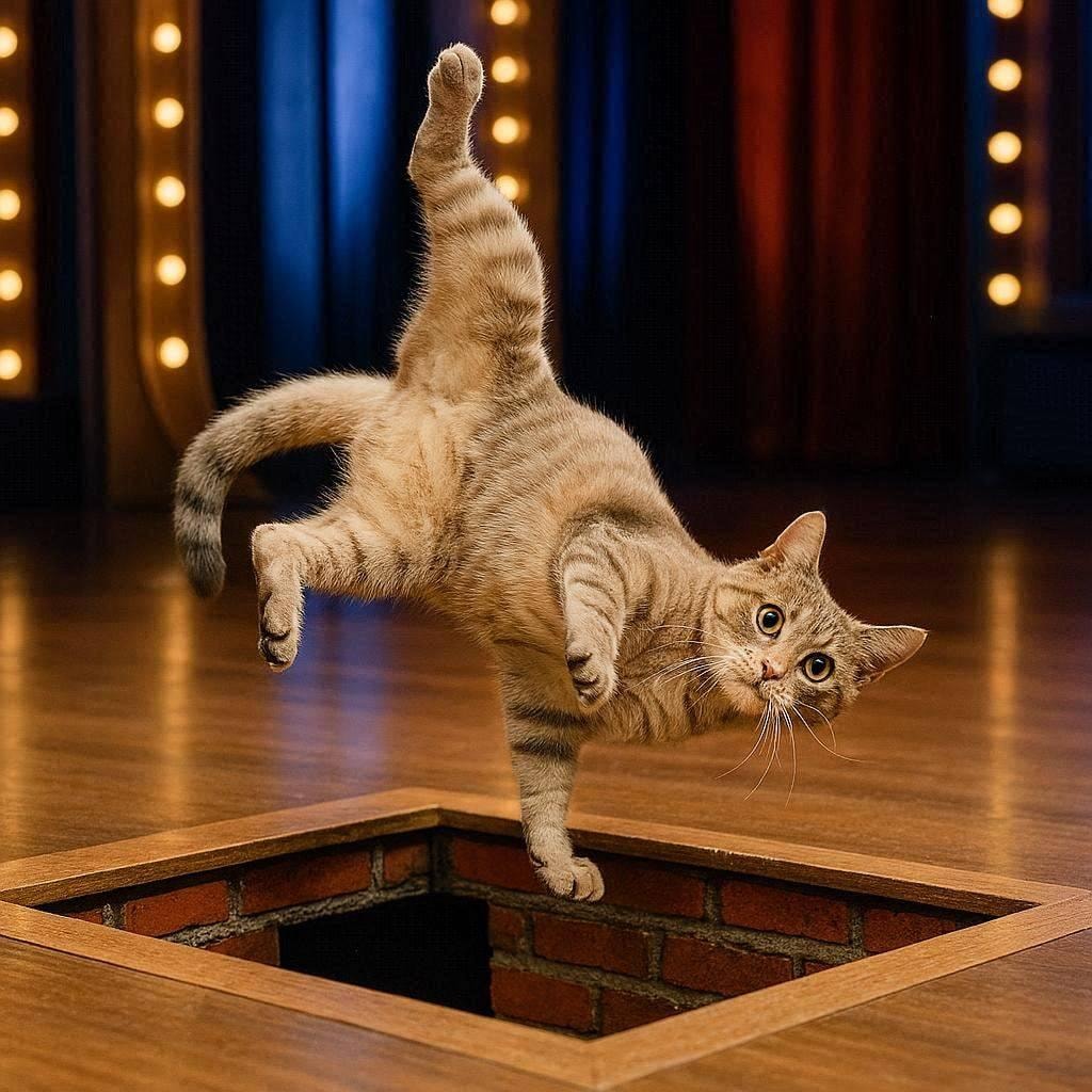 落とされる猫