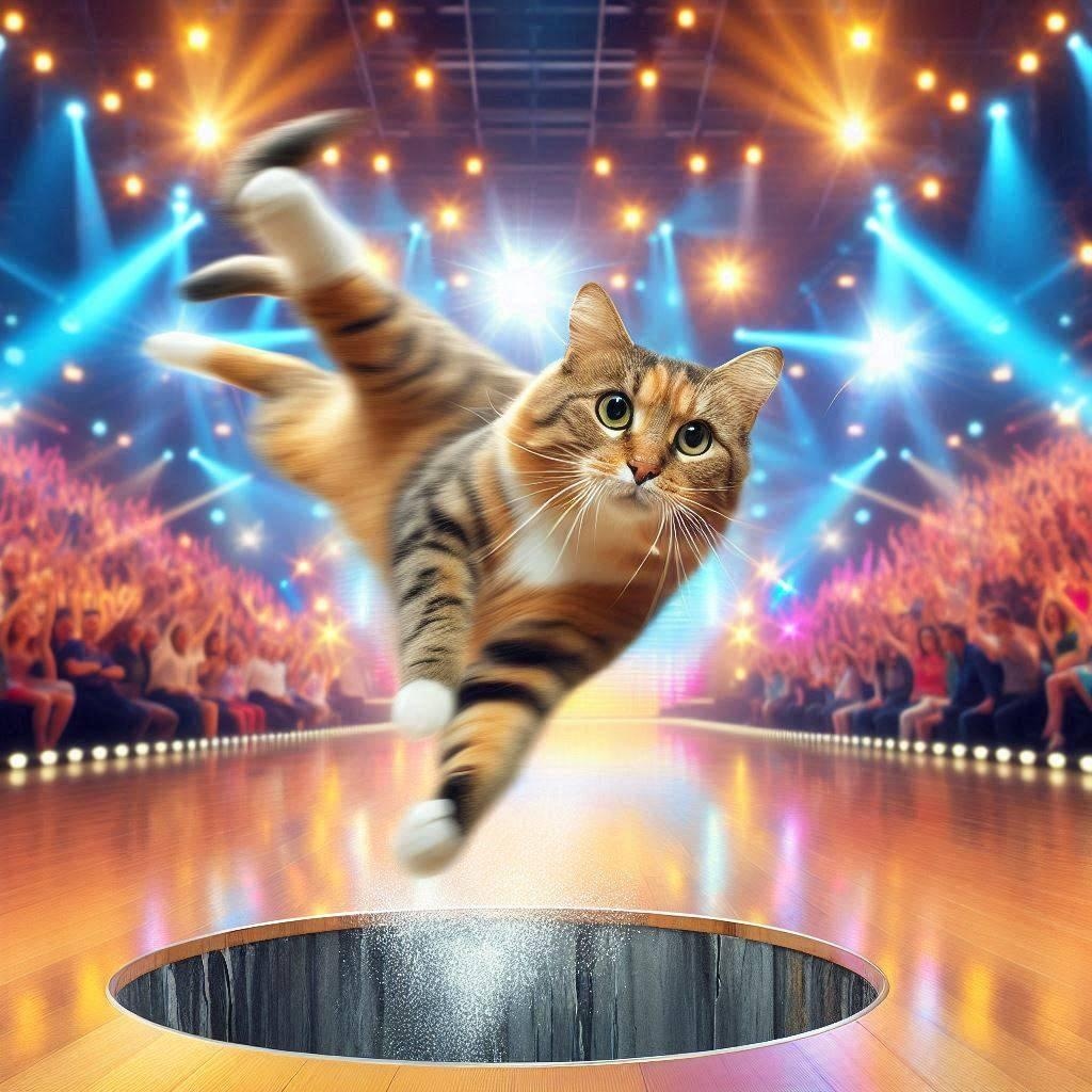 落とされる猫