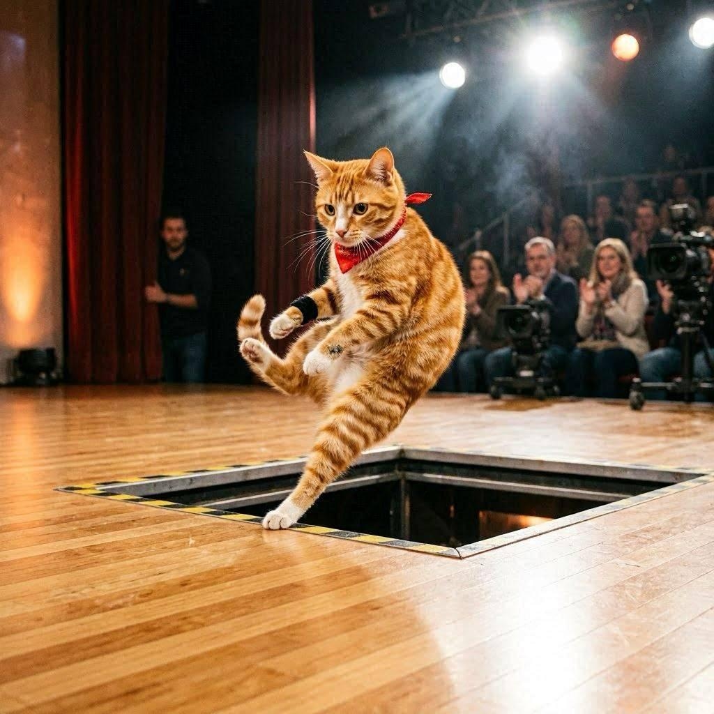 落とされる猫