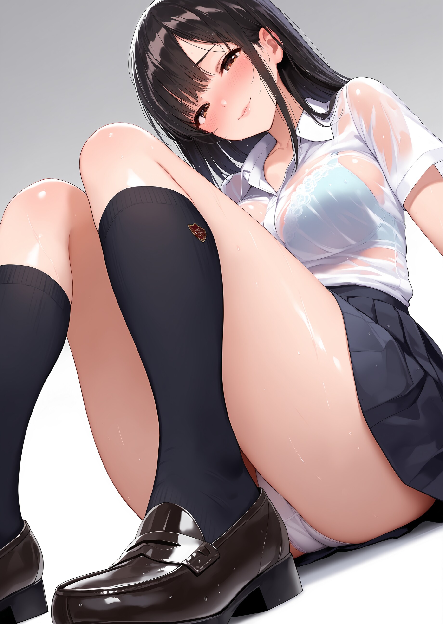 無防備に座っちゃう娘♪