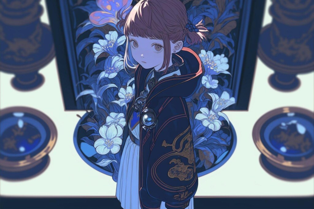 女の子と瓶詰め展示