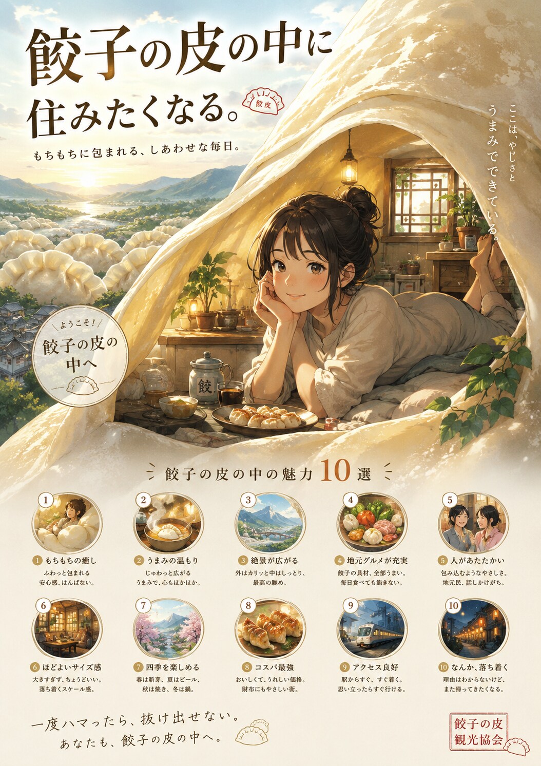 住みたいな、餃子の皮の中