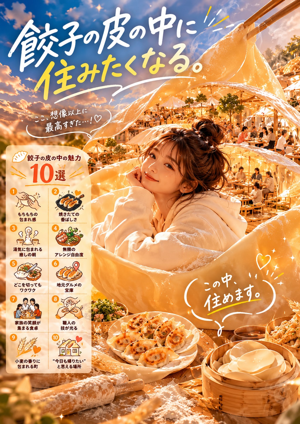 住みたいな、餃子の皮の中