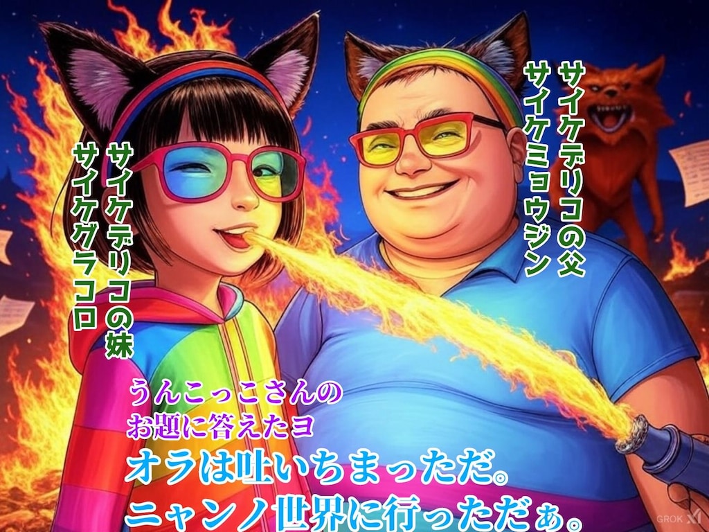 【字入れ答え】『オラは吐いちまっただ。ニャンノ世界に行っただぁ。』【ニャンノ世界】