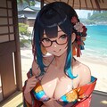 和柄ビキニのお姉さん👘👙 2枚目