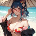 和柄ビキニのお姉さん👘👙 3枚目