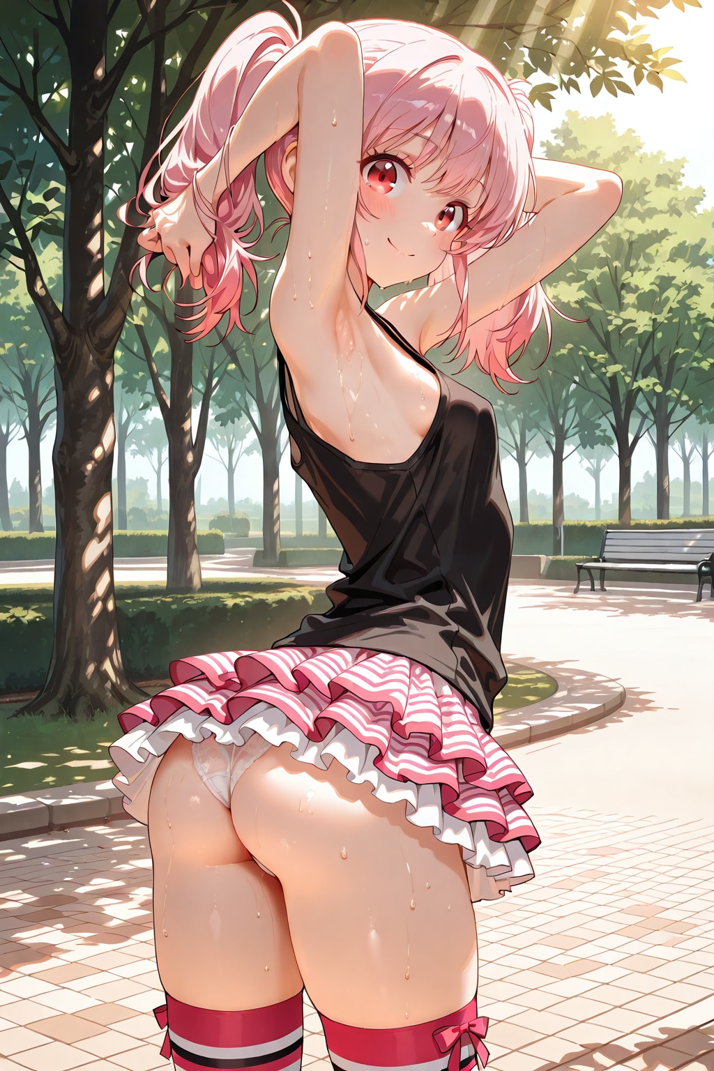 公園で私服編、後ろから