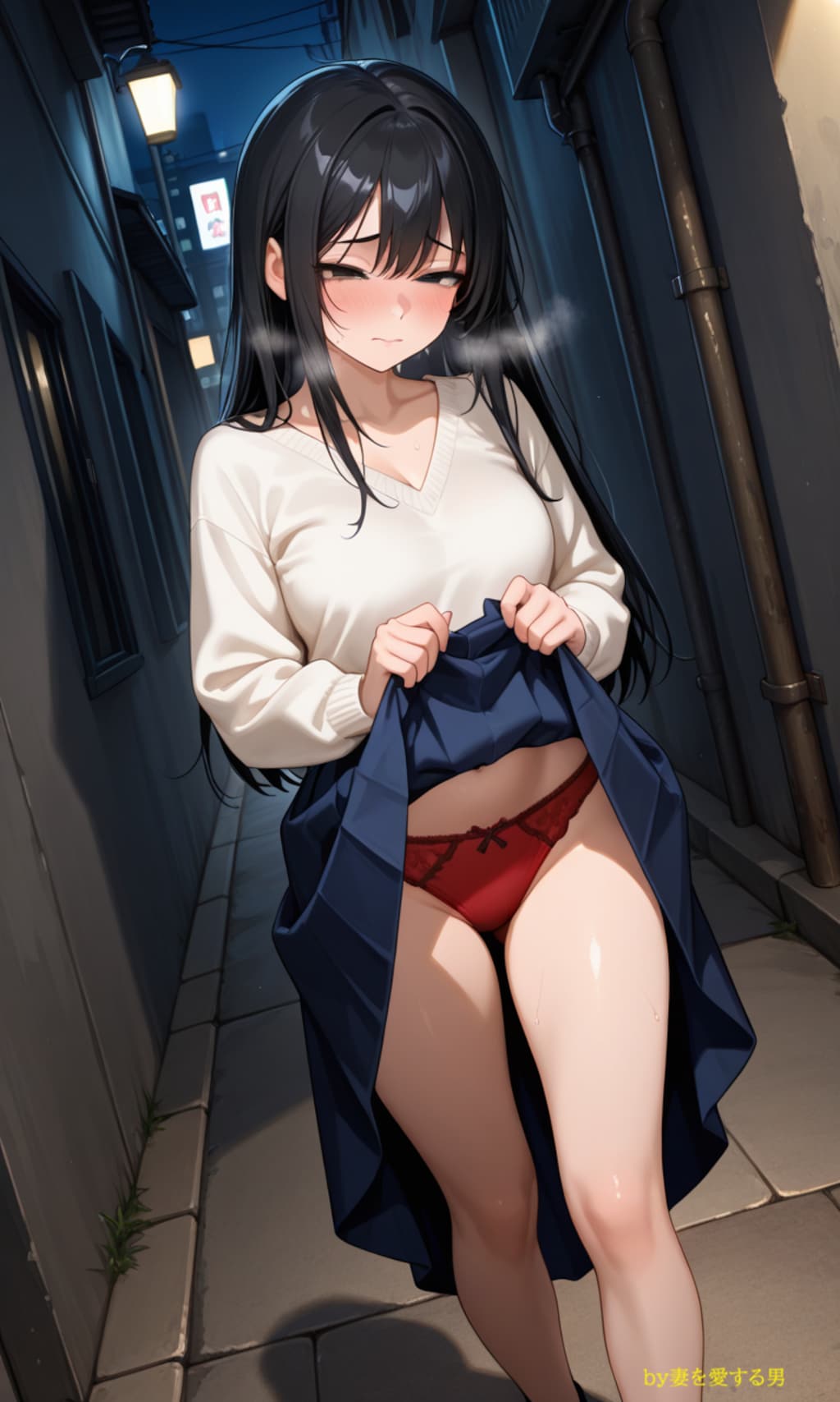 性癖　未公開イラスト③　露出編　～ 　散歩　①　～