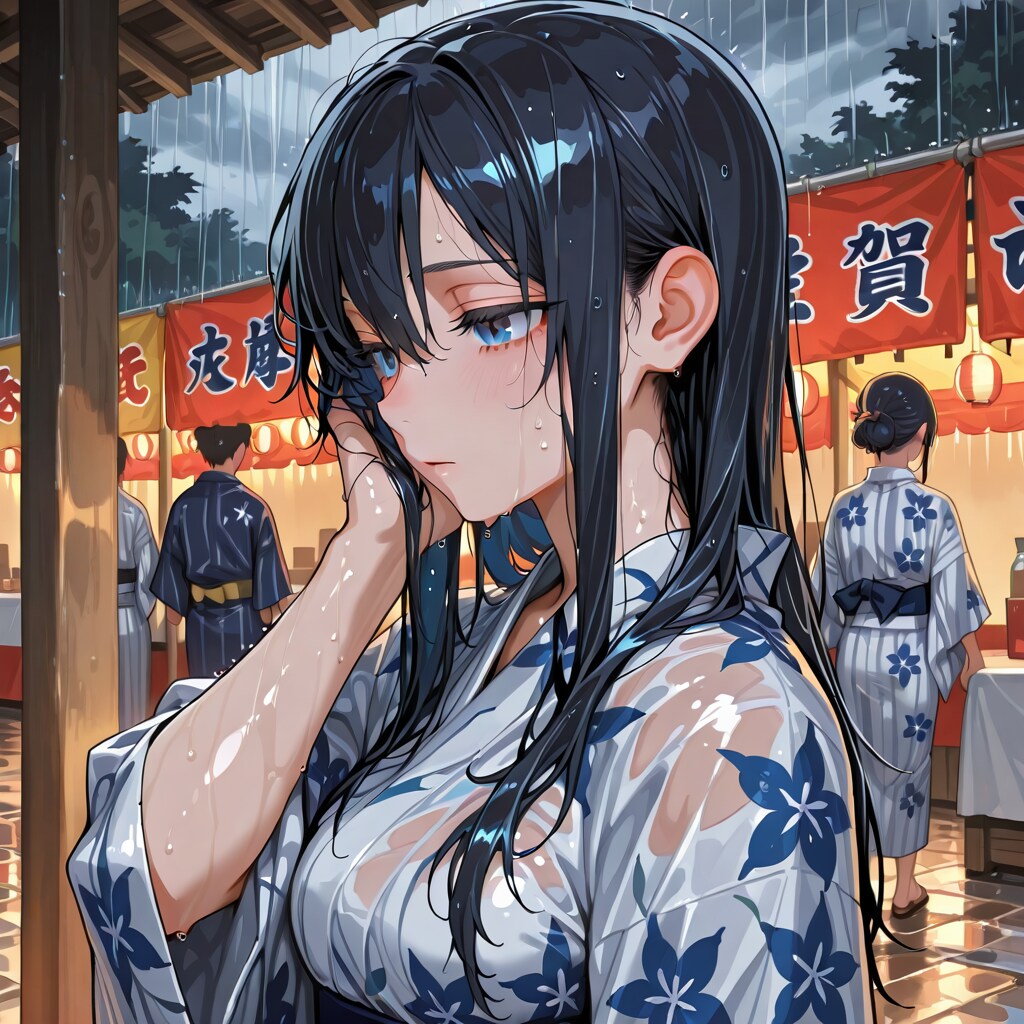 お祭り中の雨