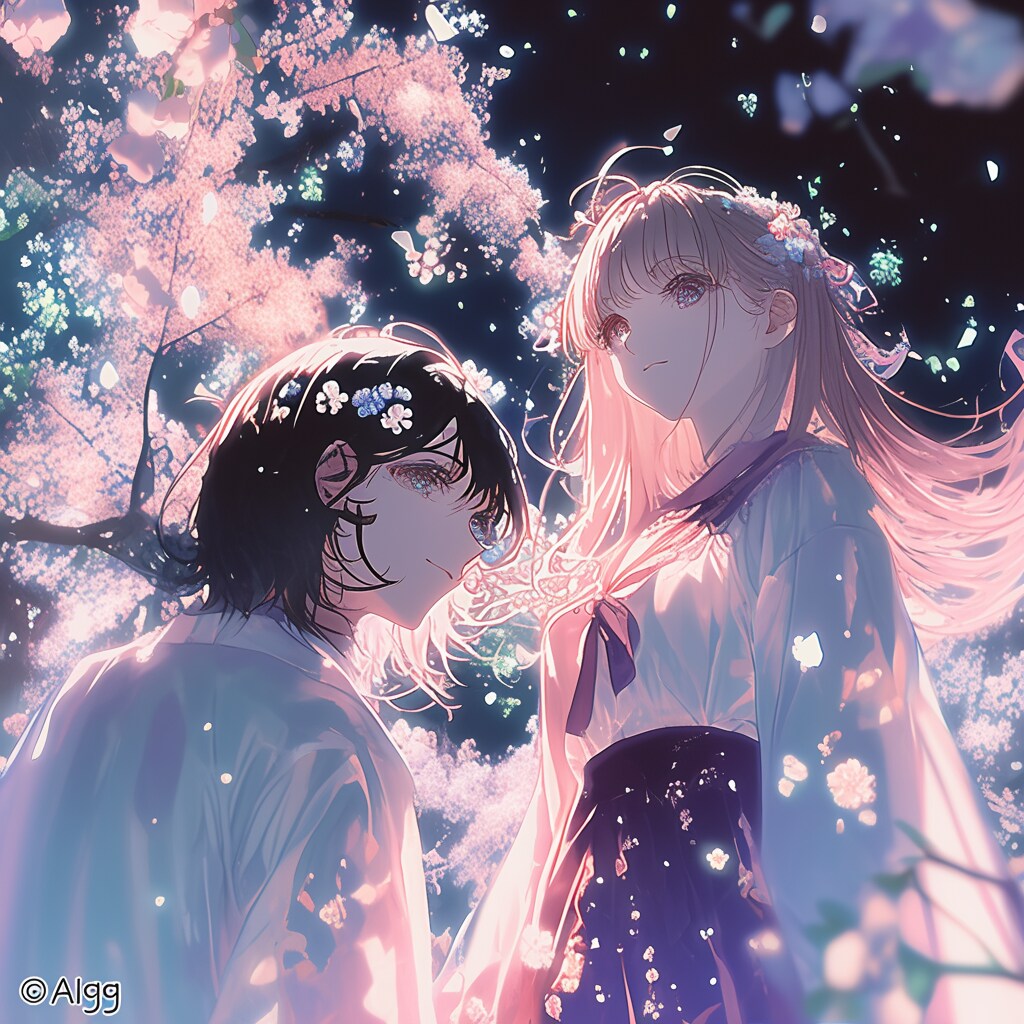 [SUNO]桜 舞い散る 夜は、二人で 一緒に いよう