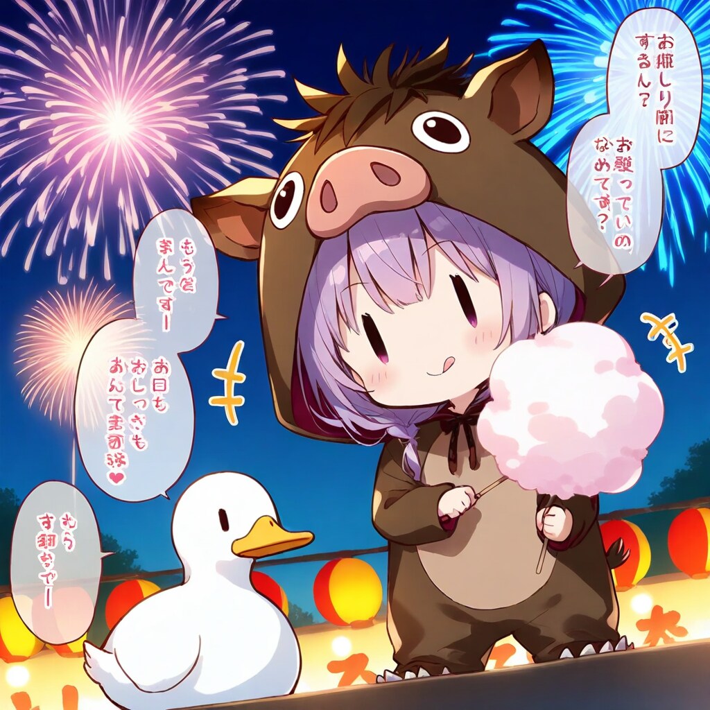 夏祭りの紫髪ちゃん | の人気AIイラスト・グラビア