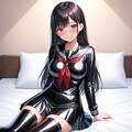 黒エナメルセーラー服＋サイハイソックス 6枚目