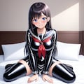 黒エナメルセーラー服＋サイハイソックス 4枚目
